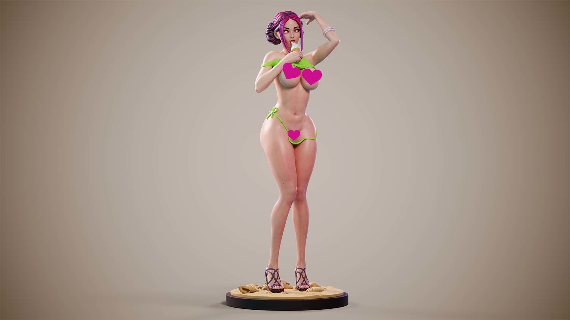 3D Print model - Girl on the beach - c 3D print model_15