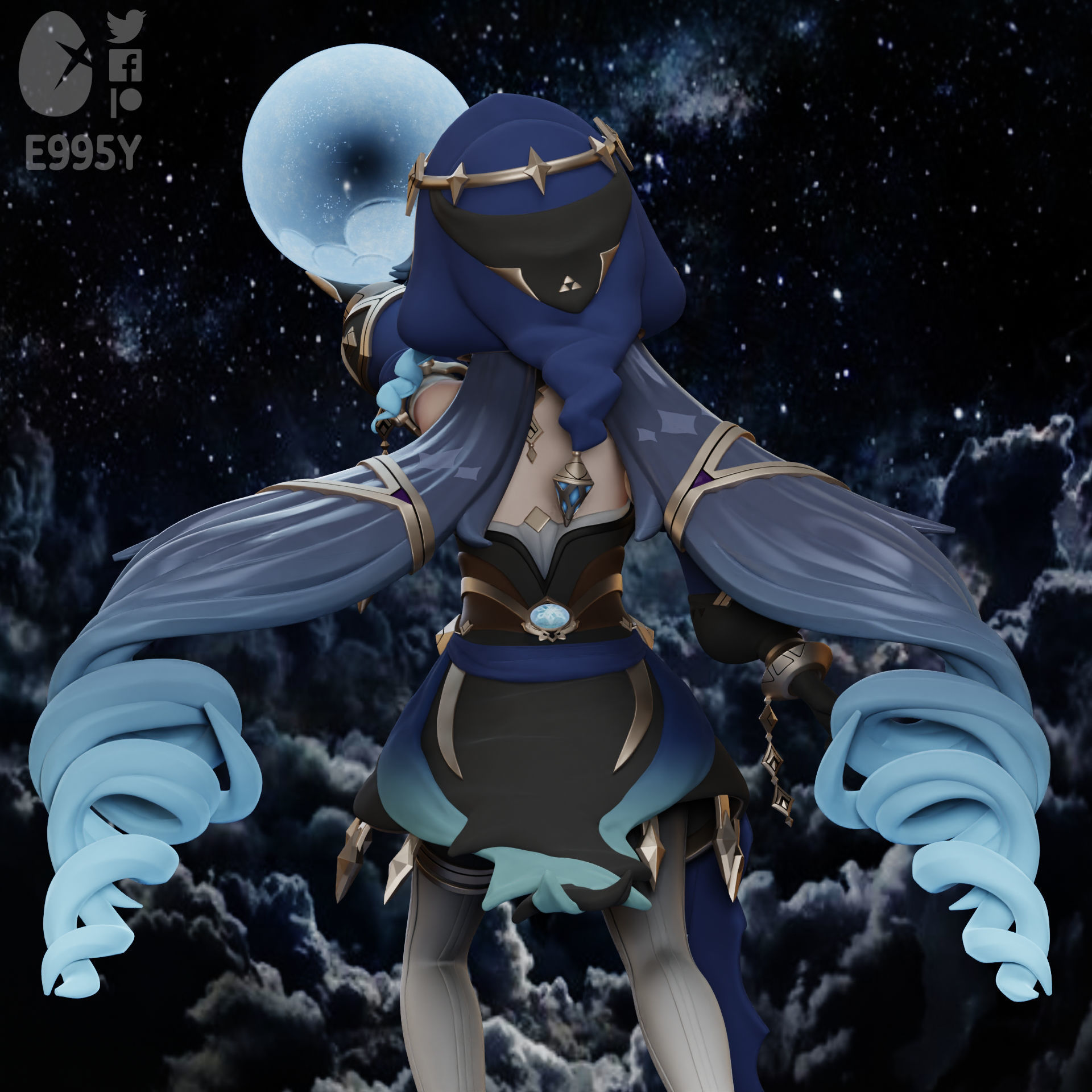 Genshin Impact - Layla Figure STL File For 3D Printing 3D print model_2