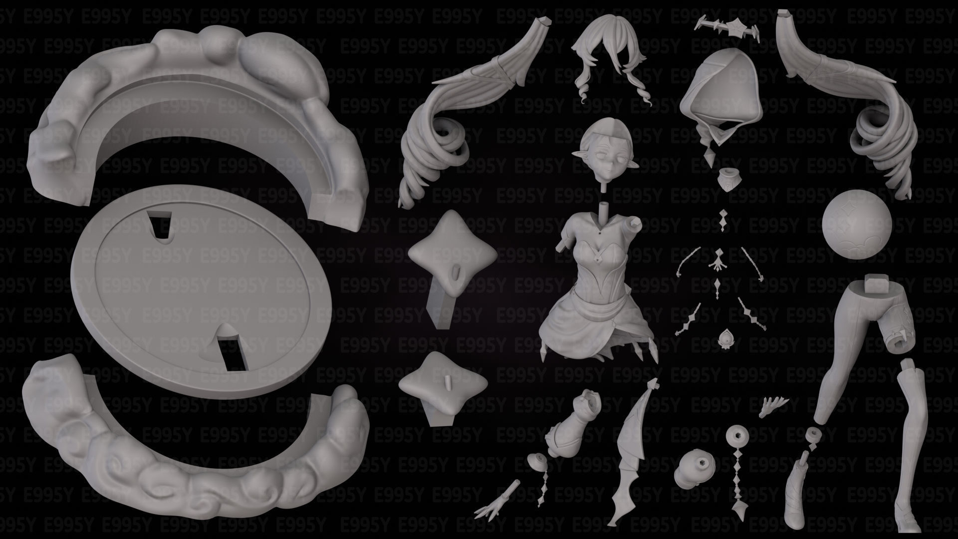 Genshin Impact - Layla Figure STL File For 3D Printing 3D print model_1