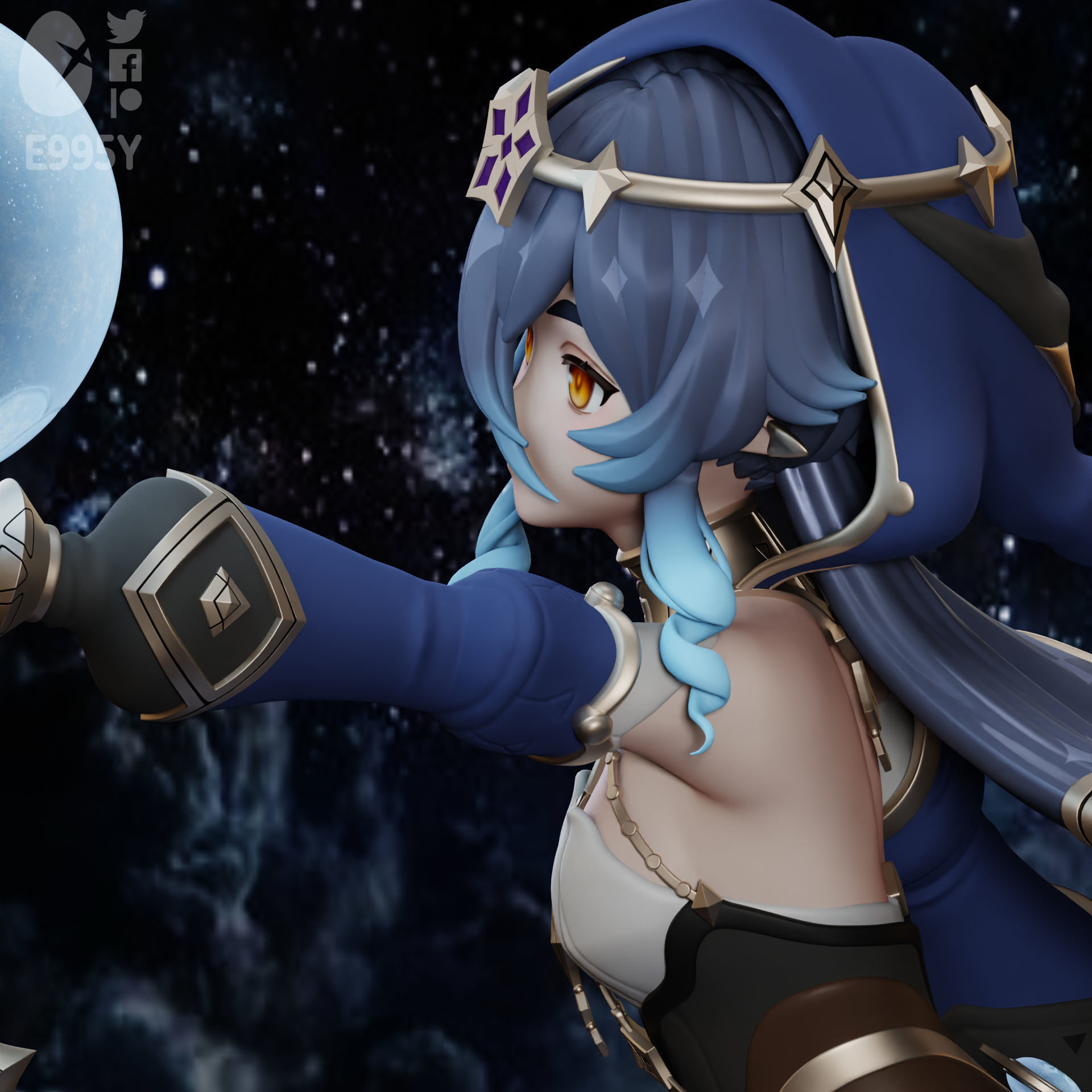 Genshin Impact - Layla Figure STL File For 3D Printing 3D print model_5