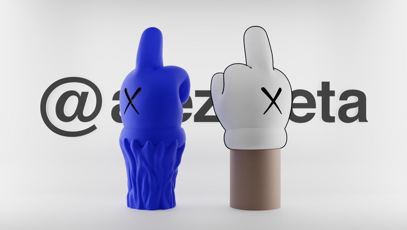 Kaws Fuck Fake Friends BFF x Companion Textured Low-poly 3D model_1