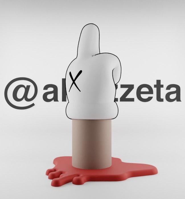 Kaws Fuck Fake Friends BFF x Companion Textured Low-poly 3D model_22