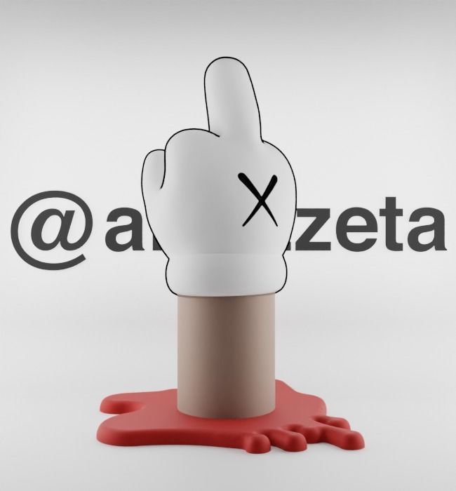 Kaws Fuck Fake Friends BFF x Companion Textured Low-poly 3D model_36
