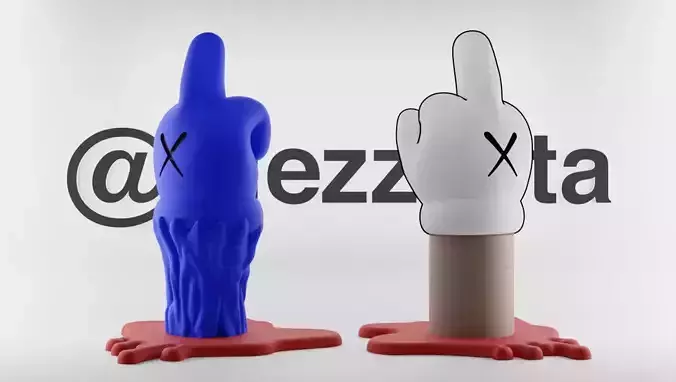 Kaws Fuck Fake Friends BFF x Companion Textured Low-poly 3D model