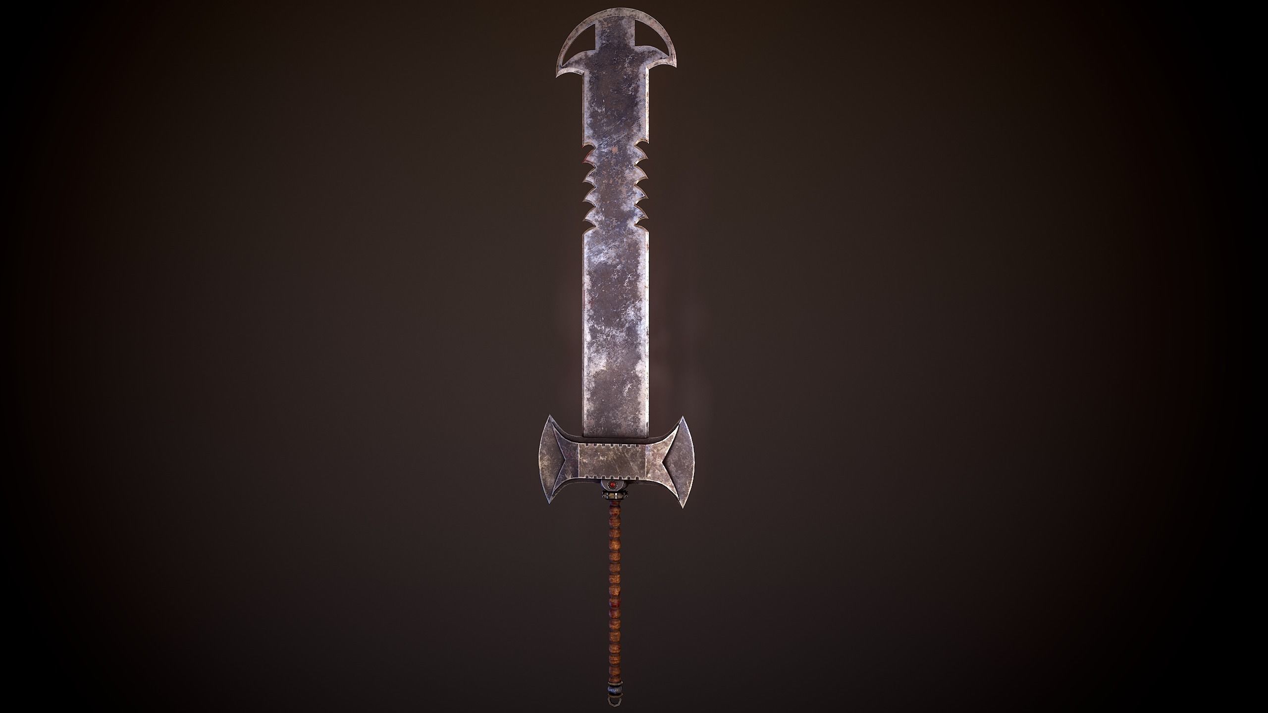 Fantasy Old Heavy Claymore Low-poly 3D model_7