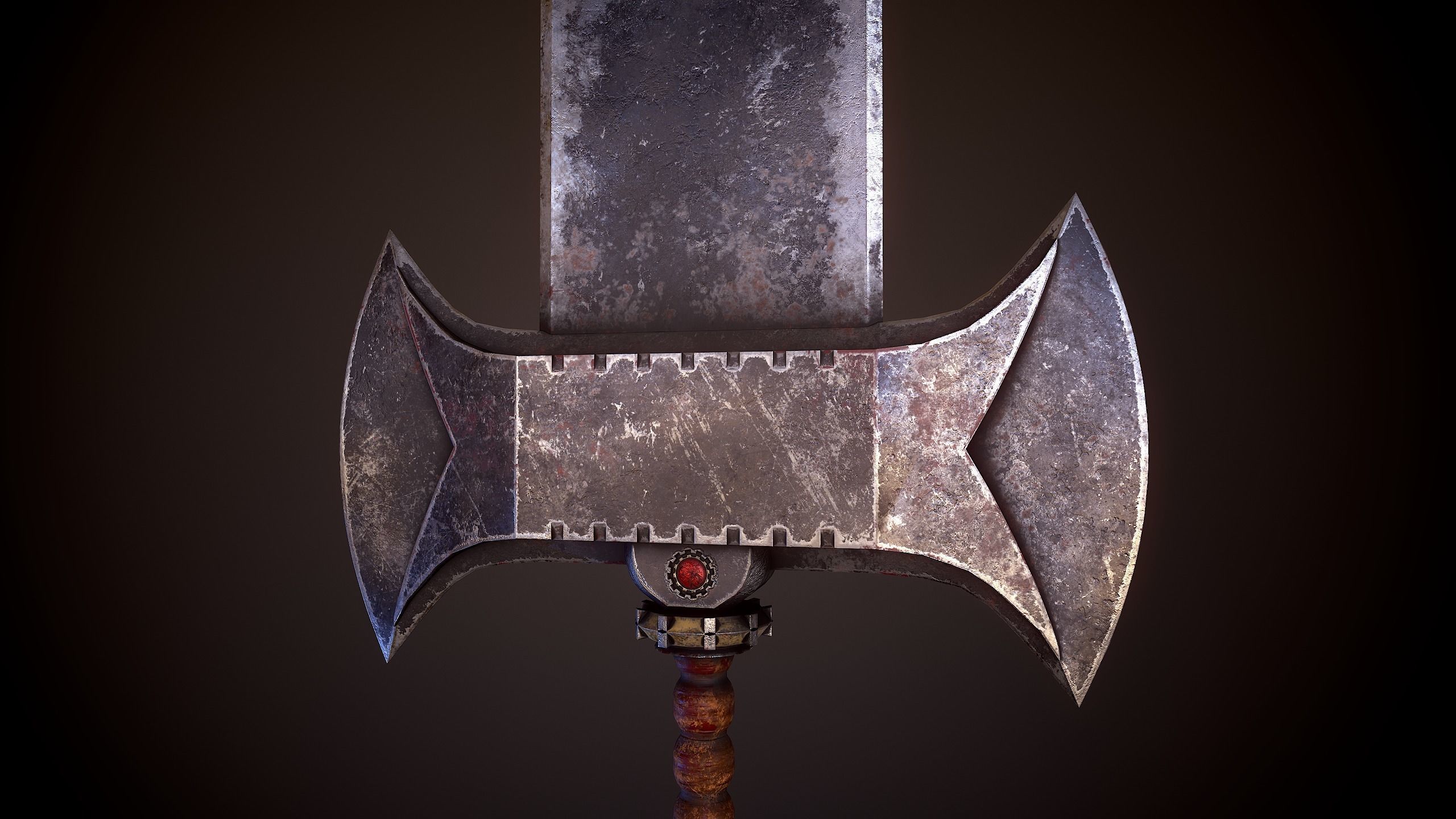 Fantasy Old Heavy Claymore Low-poly 3D model_6