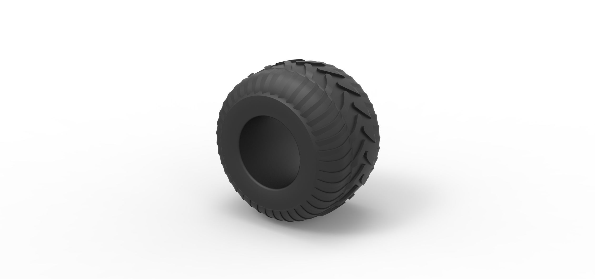 Monster Jam tire 30 Scale 1 to 25 3D print model_6