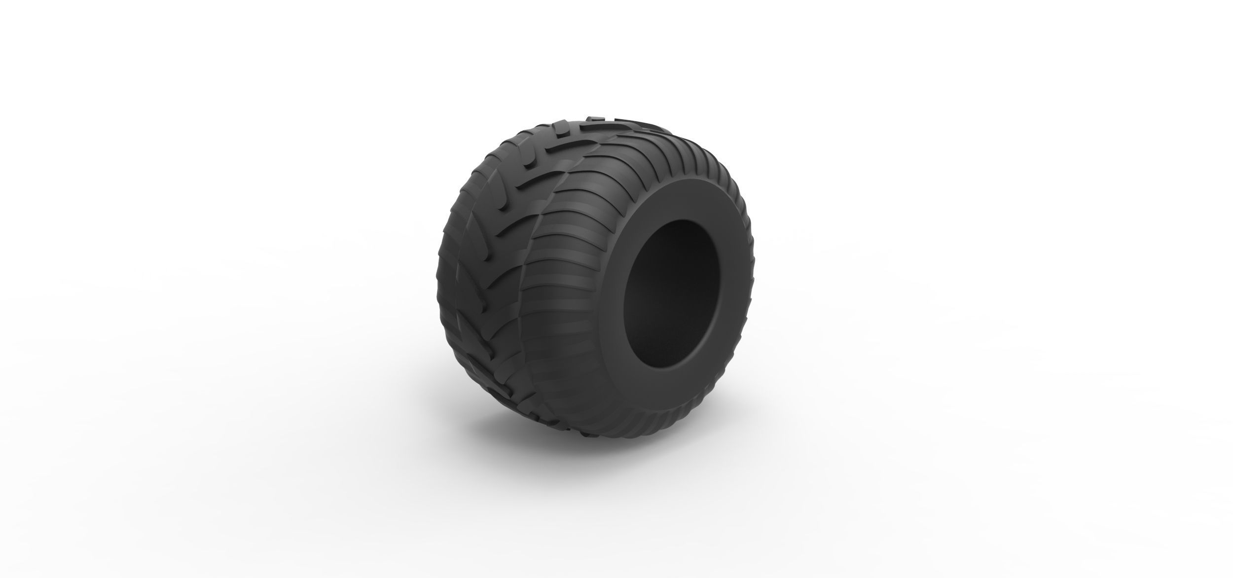 Monster Jam tire 30 Scale 1 to 25 3D print model_1