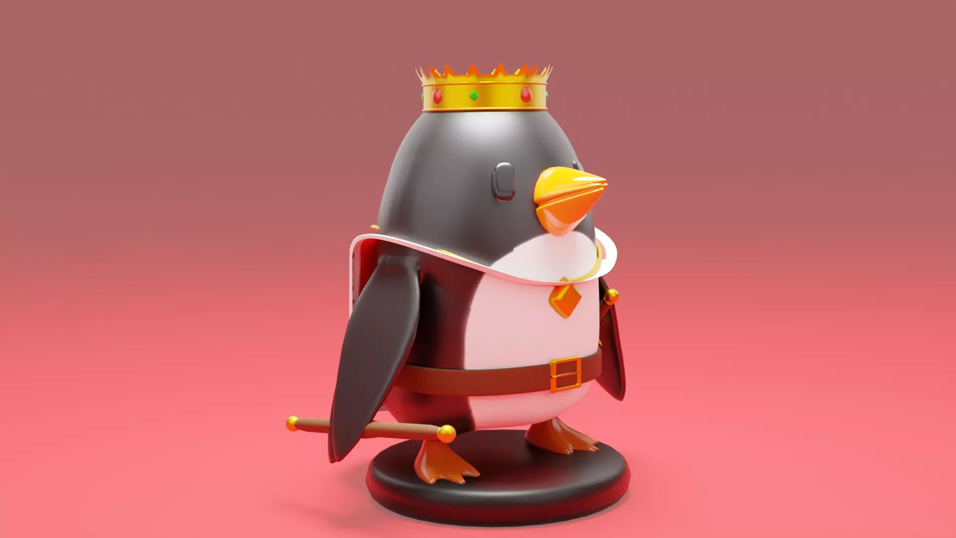 King penguin for 3D printing 3D print model 3D model_0