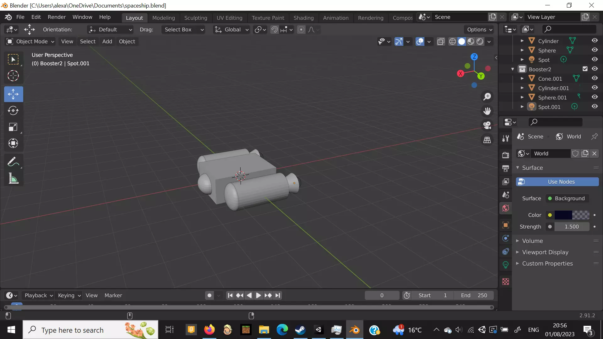 Spaceship Free low-poly 3D model