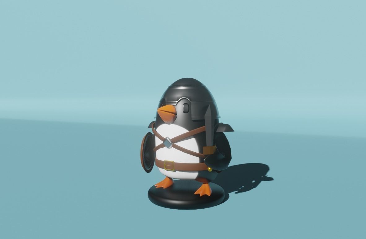 Warrior penguin for 3D printing 3D print model 3D model_1