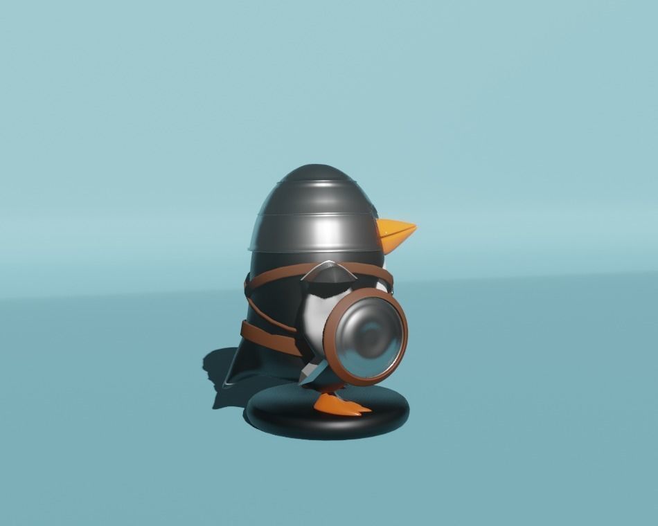Warrior penguin for 3D printing 3D print model 3D model_3