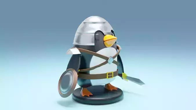 Warrior penguin for 3D printing 3D print model 3D model