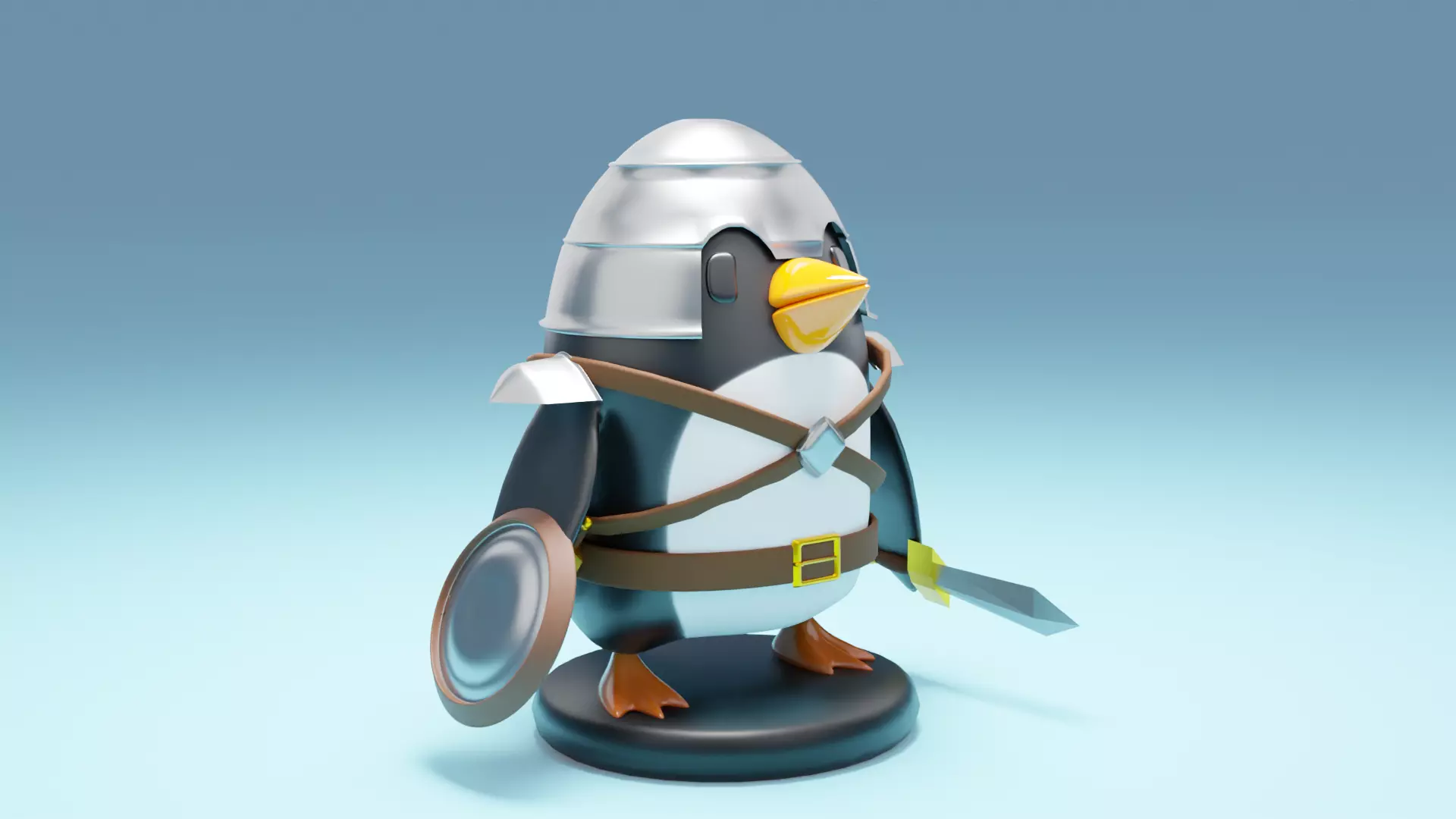 Warrior penguin for 3D printing 3D print model 3D model_0