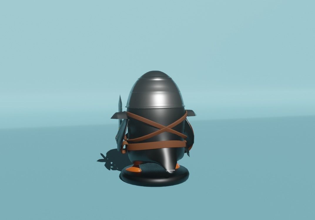 Warrior penguin for 3D printing 3D print model 3D model_2