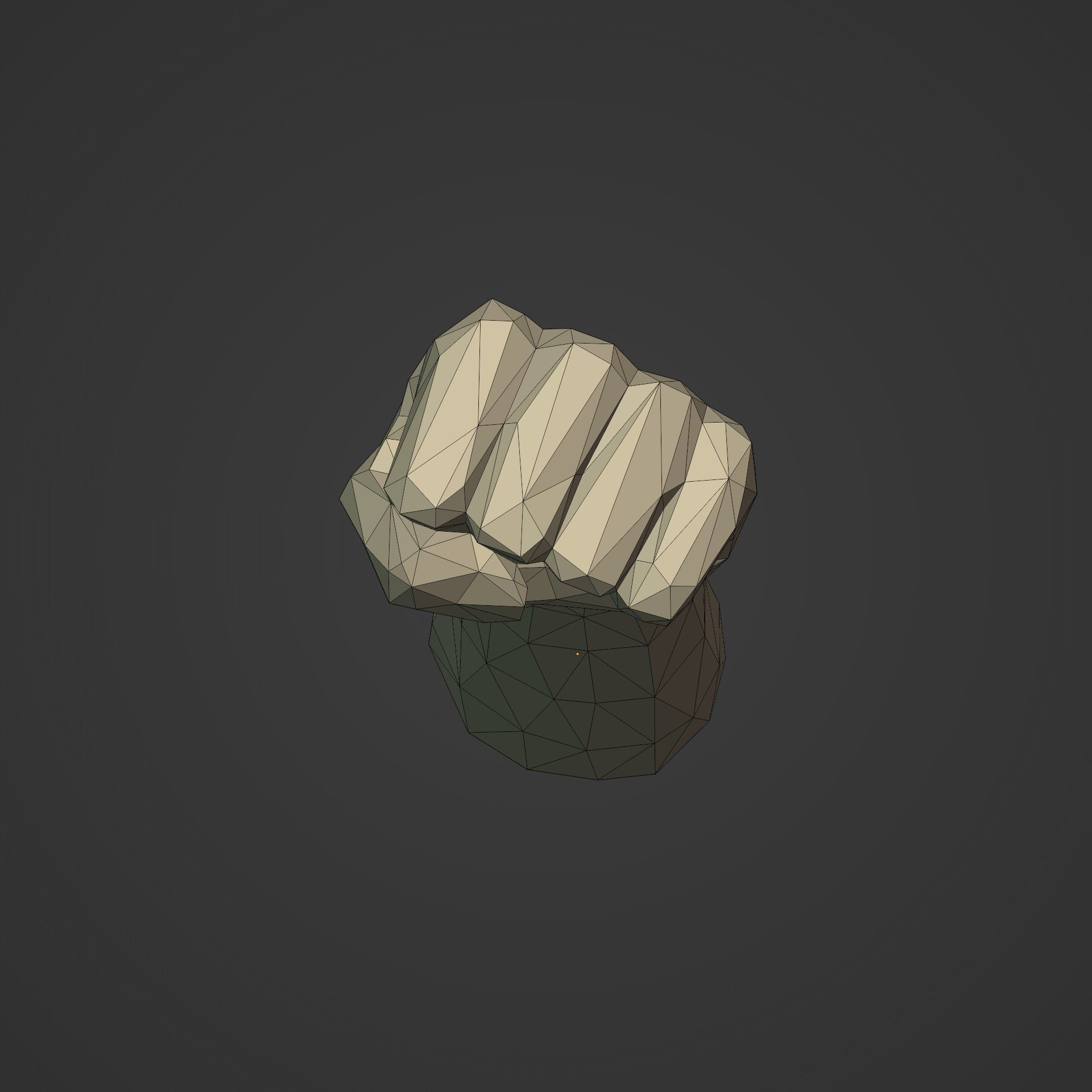 Polygonal Hand - Fist Figurine -- Ready for 3D Figurine 3D print model_14