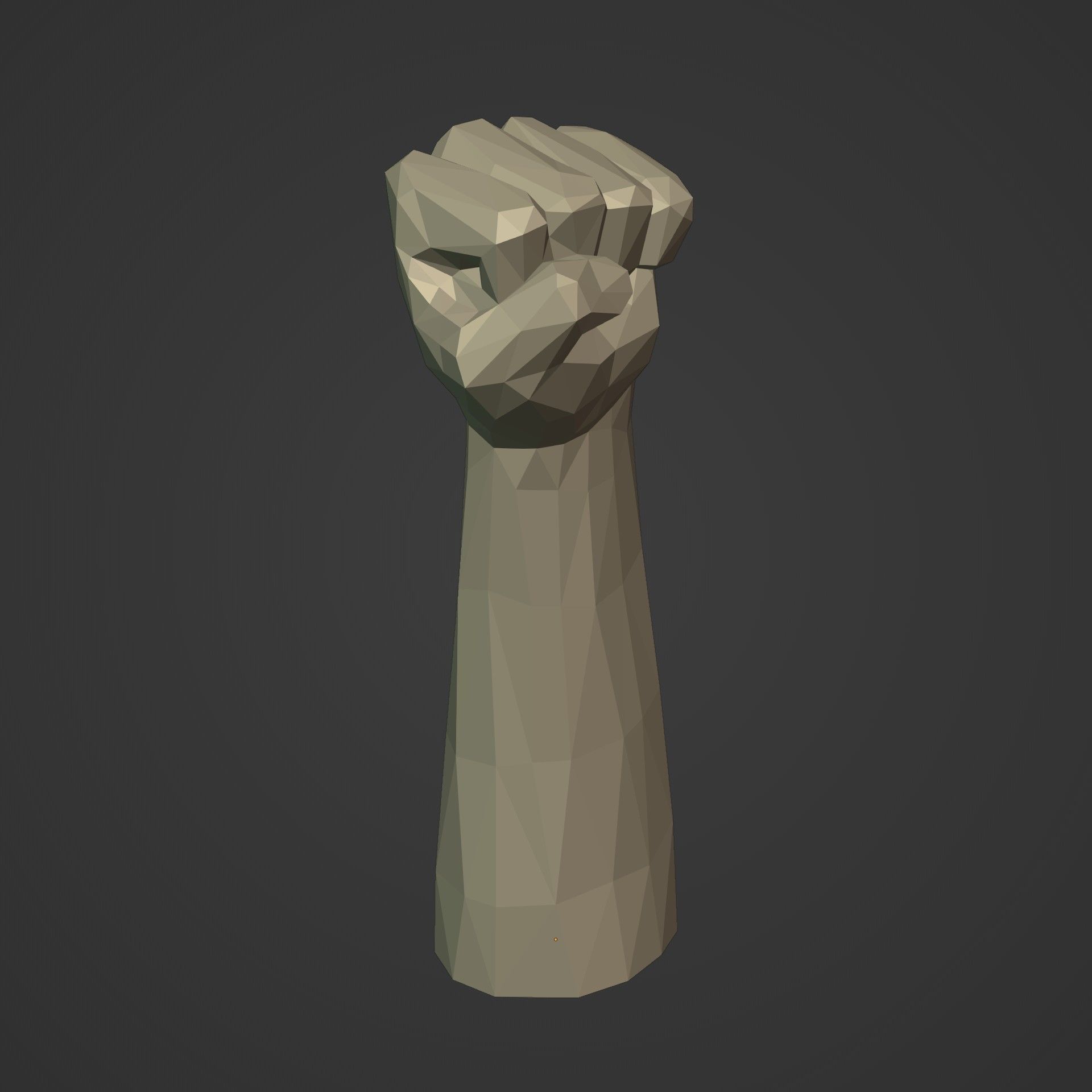Polygonal Hand - Fist Figurine -- Ready for 3D Figurine 3D print model_3