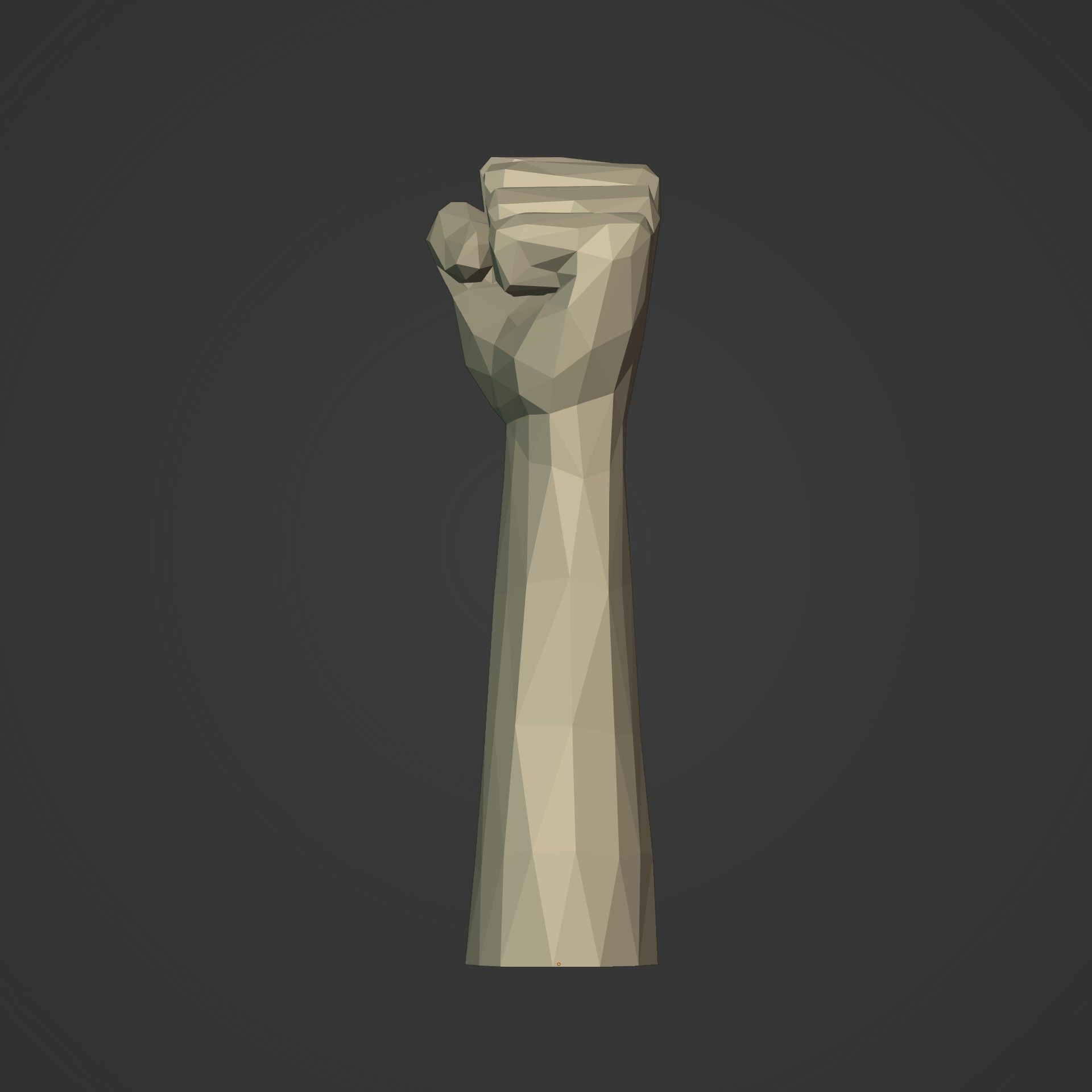 Polygonal Hand - Fist Figurine -- Ready for 3D Figurine 3D print model_5