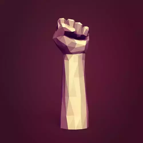 Polygonal Hand - Fist Figurine -- Ready for 3D Figurine 3D print model