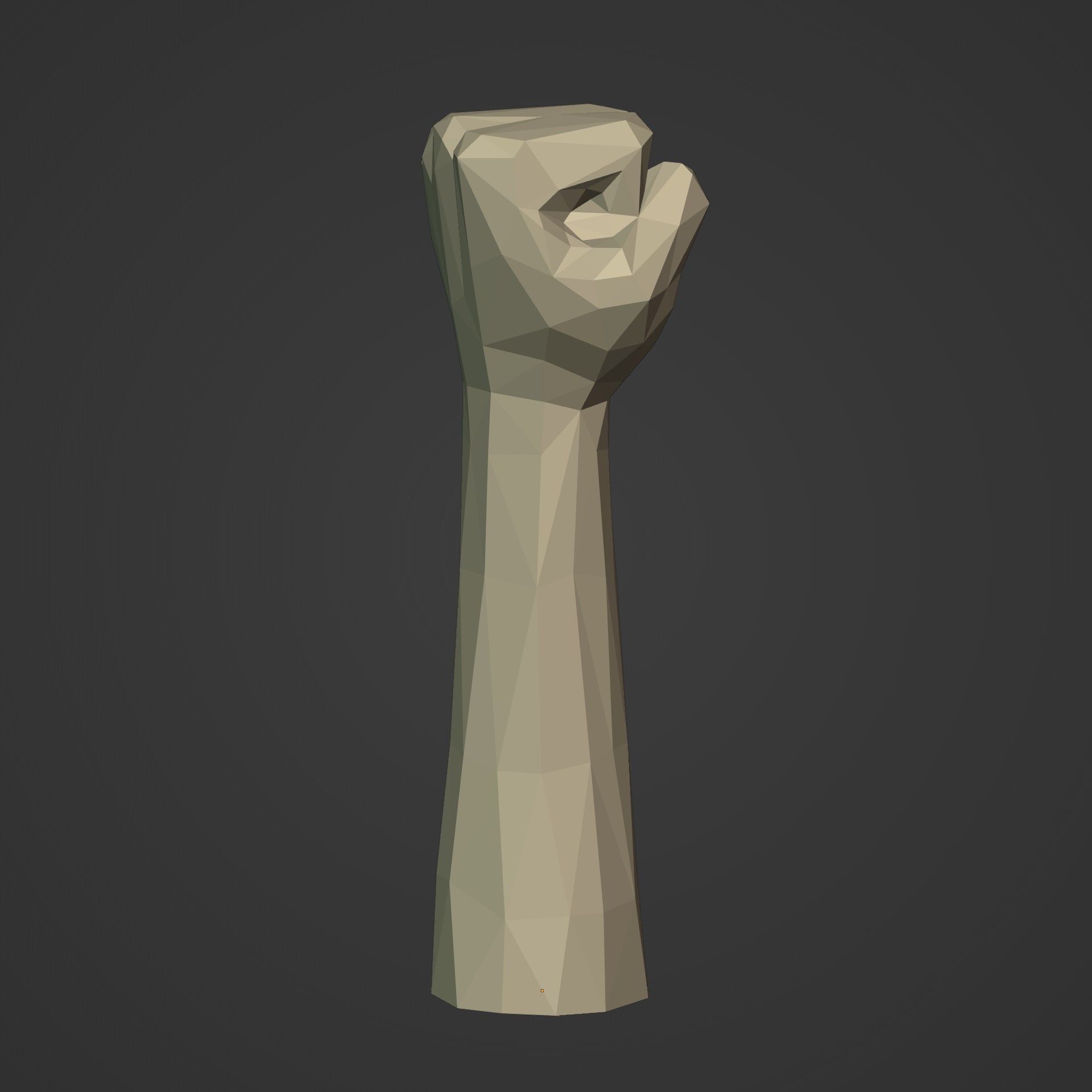 Polygonal Hand - Fist Figurine -- Ready for 3D Figurine 3D print model_11