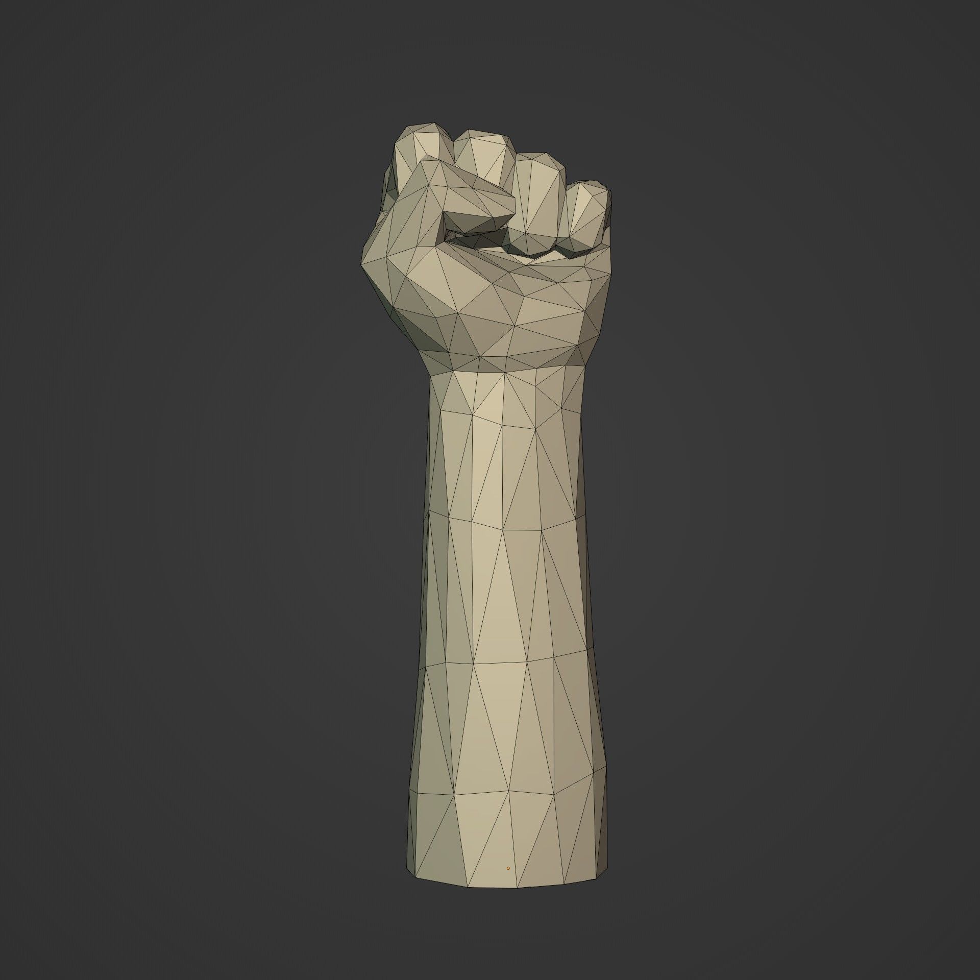 Polygonal Hand - Fist Figurine -- Ready for 3D Figurine 3D print model_2