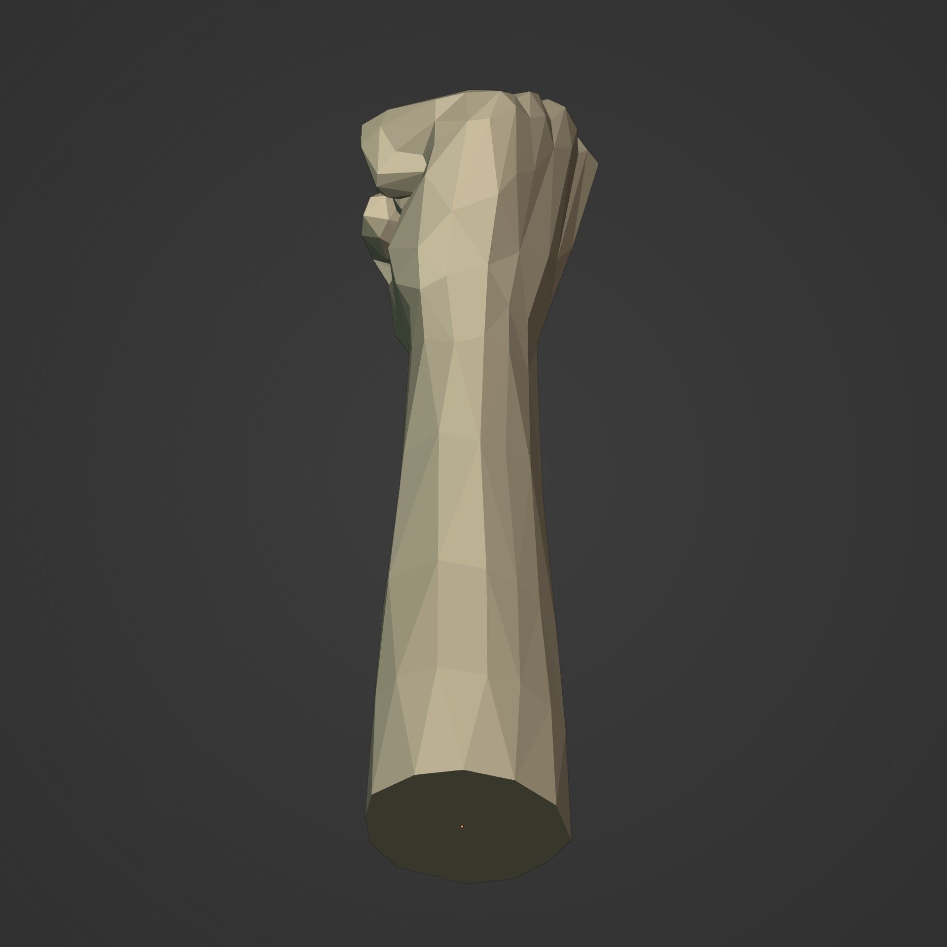 Polygonal Hand - Fist Figurine -- Ready for 3D Figurine 3D print model_9