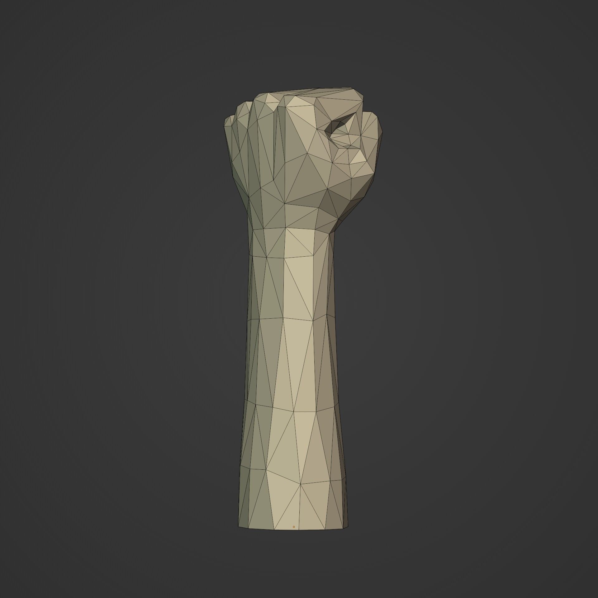 Polygonal Hand - Fist Figurine -- Ready for 3D Figurine 3D print model_8