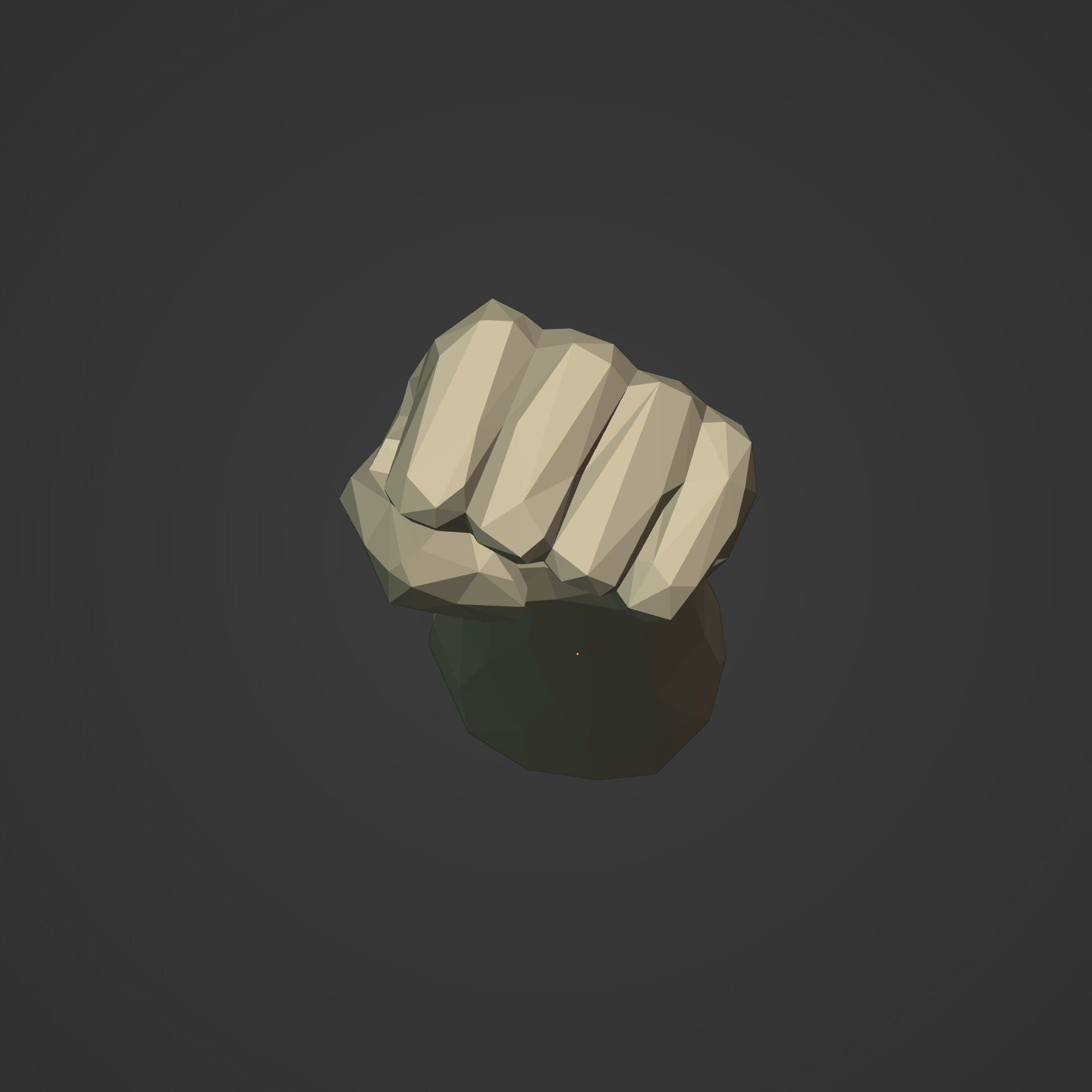 Polygonal Hand - Fist Figurine -- Ready for 3D Figurine 3D print model_13