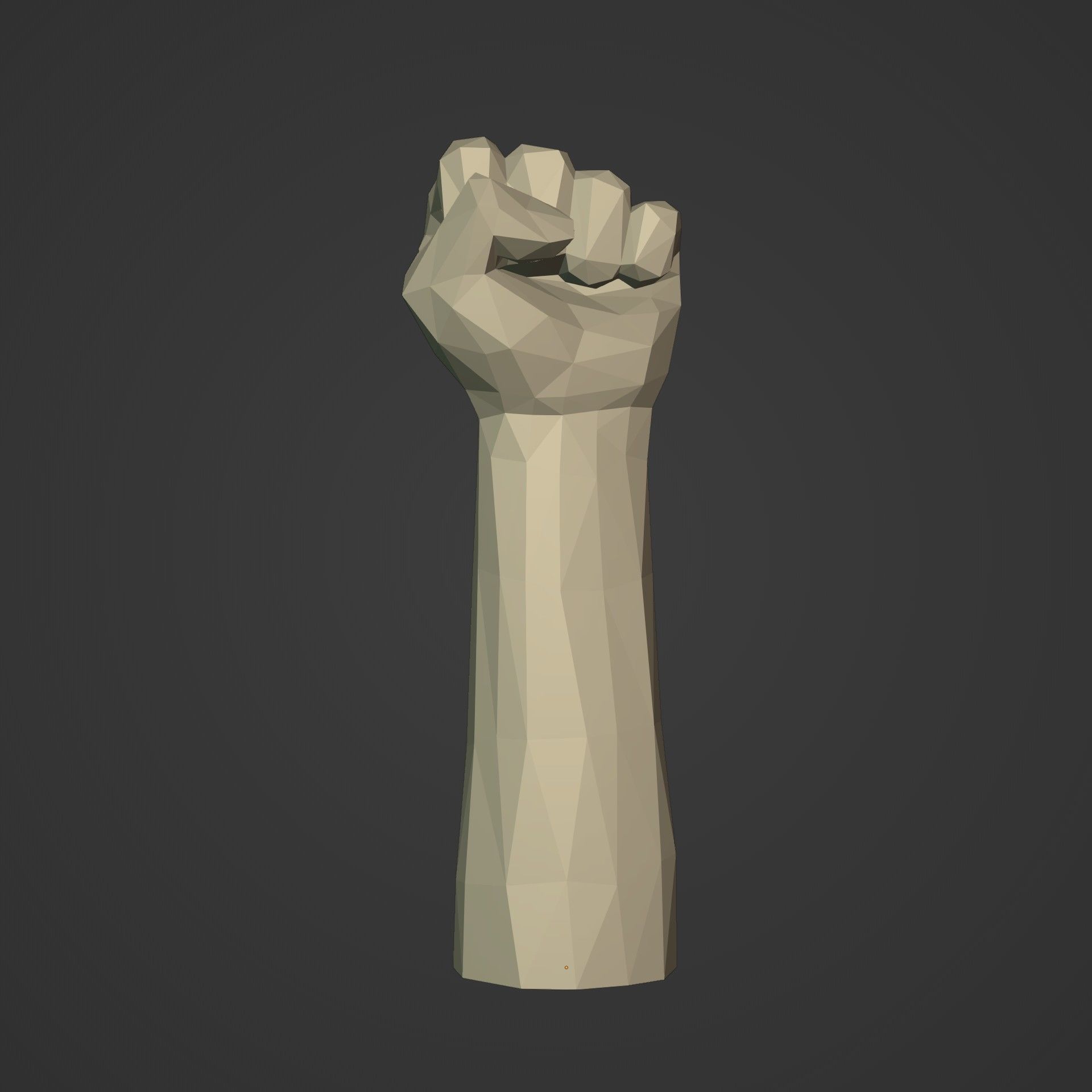 Polygonal Hand - Fist Figurine -- Ready for 3D Figurine 3D print model_1