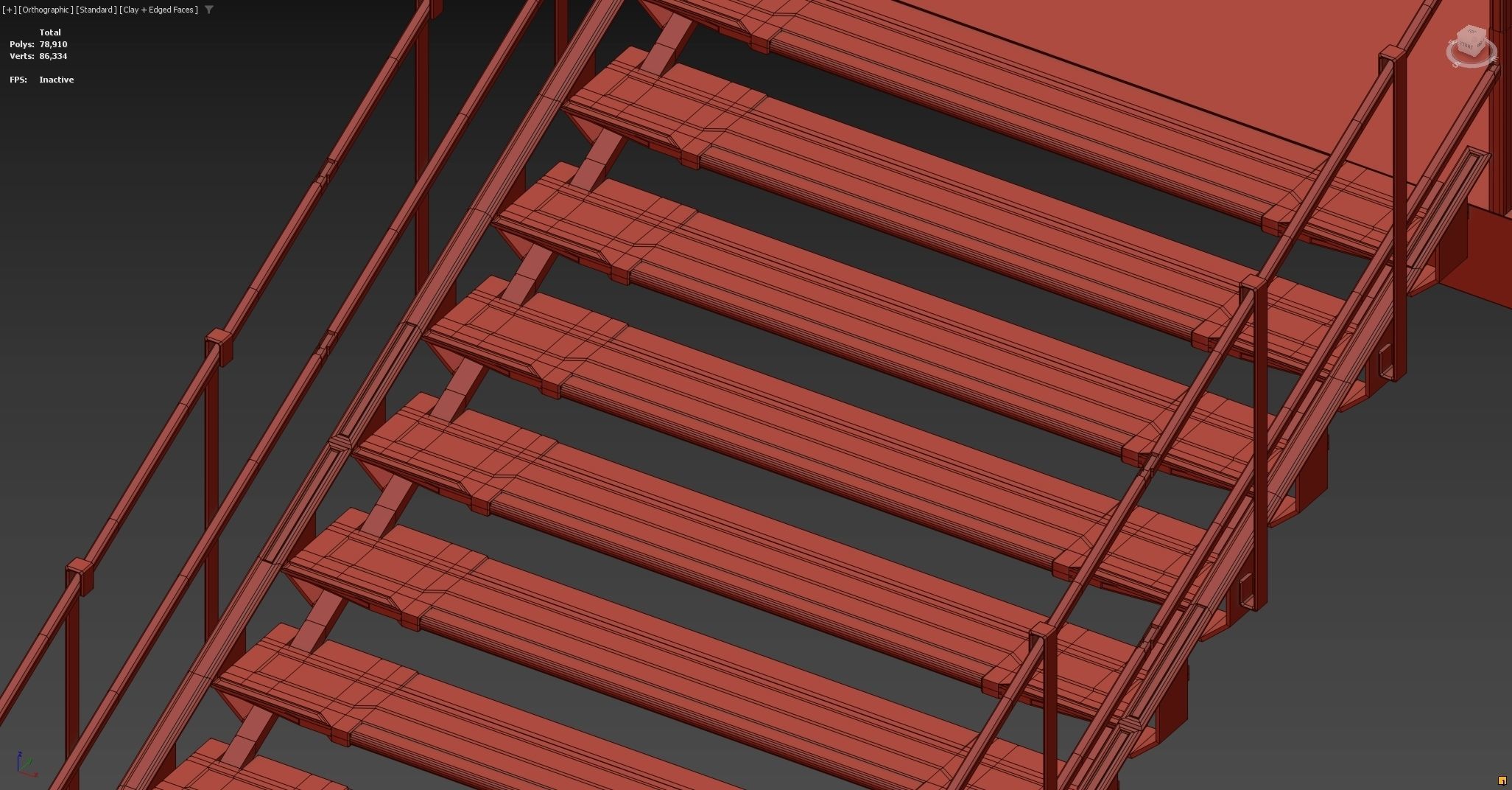 Scifi Modular Stairs Low-poly 3D model_11