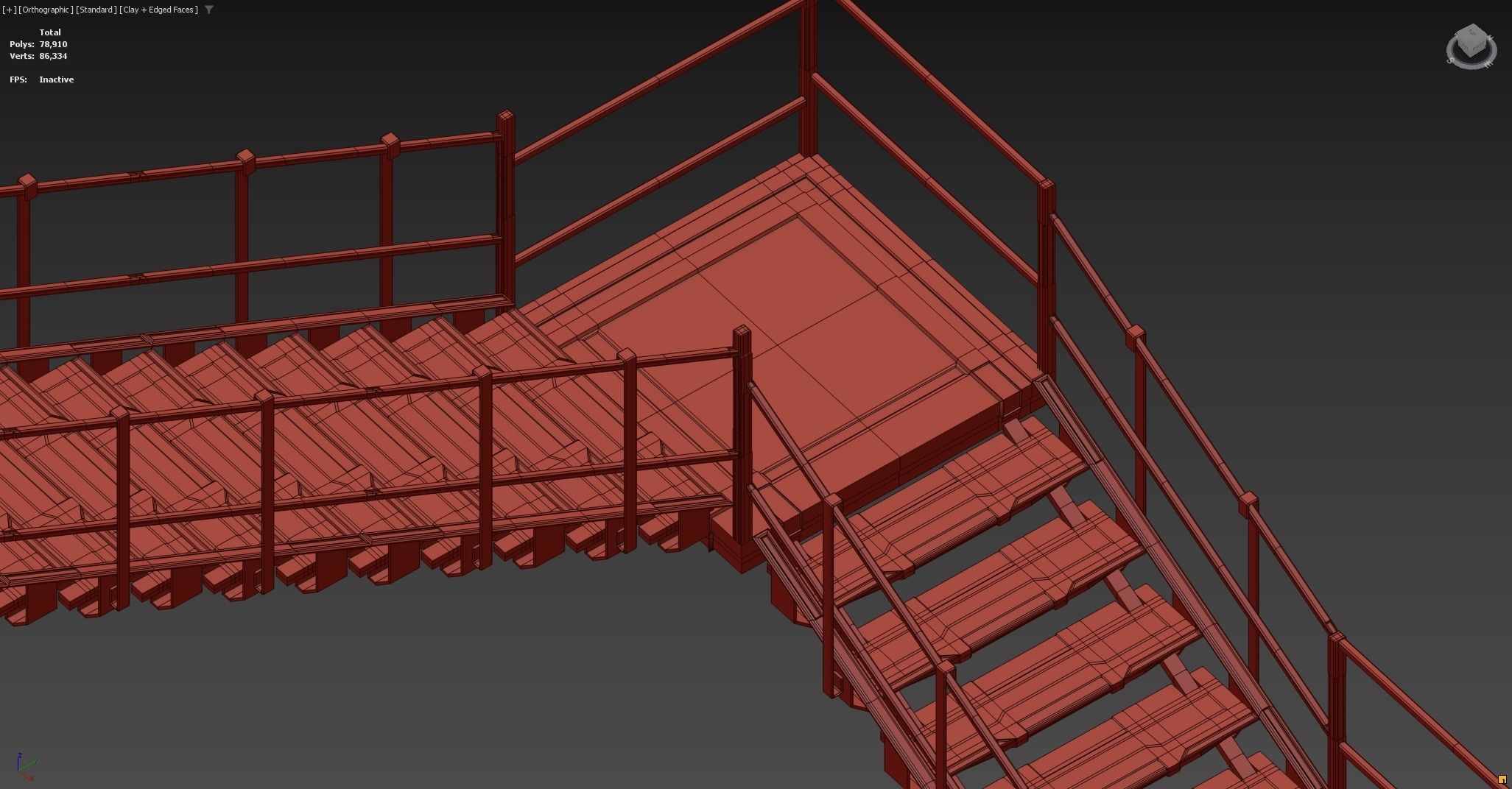 Scifi Modular Stairs Low-poly 3D model_12
