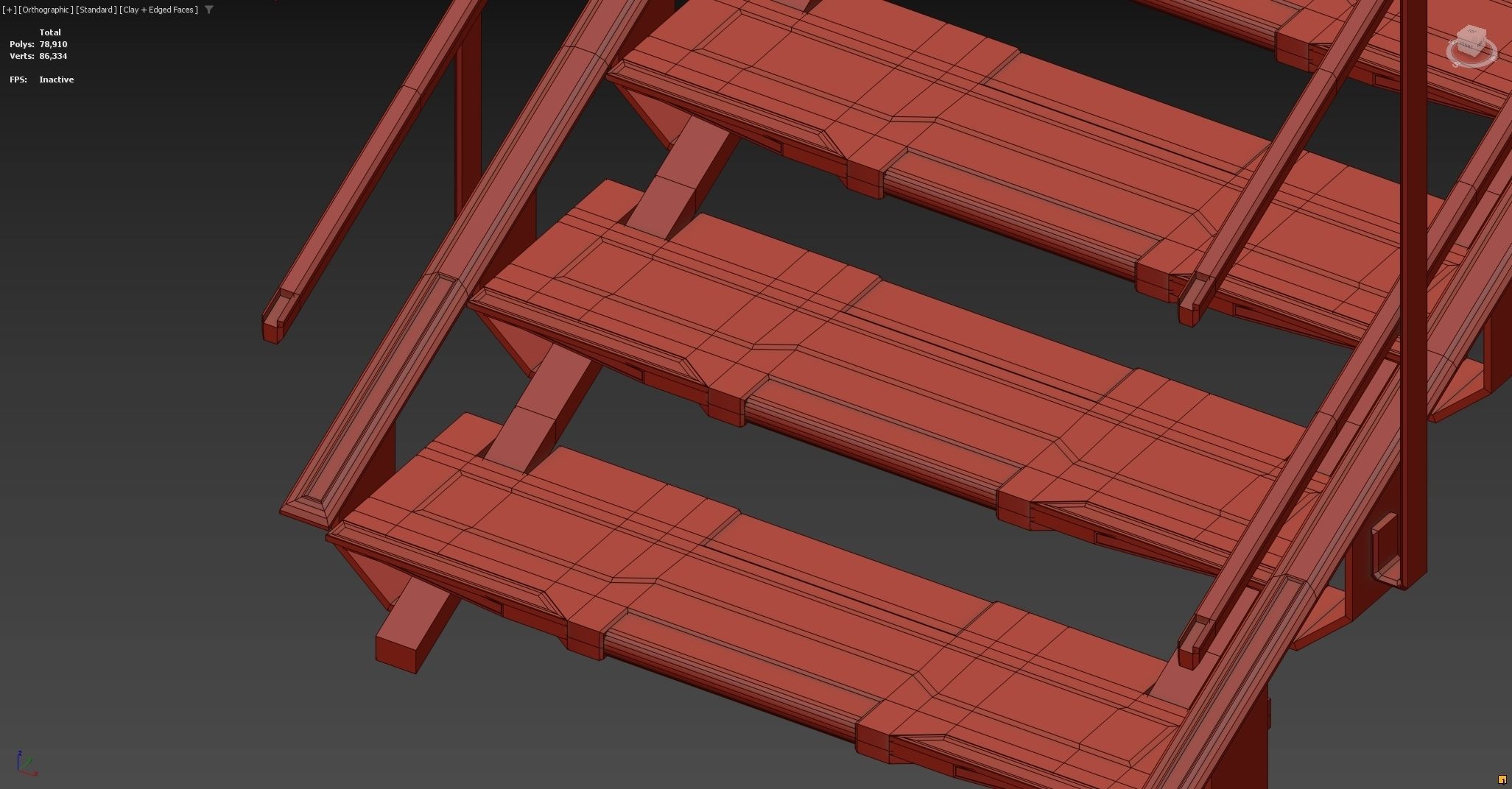 Scifi Modular Stairs Low-poly 3D model_13
