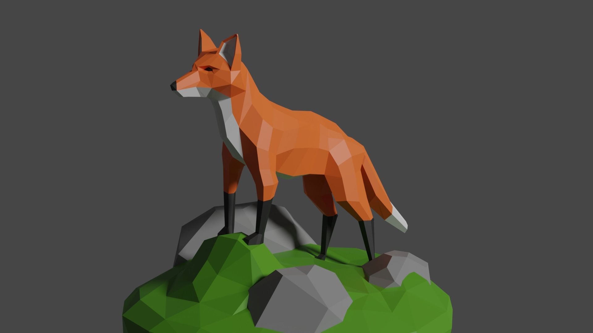 Low Poly Fox Free 3D model_1