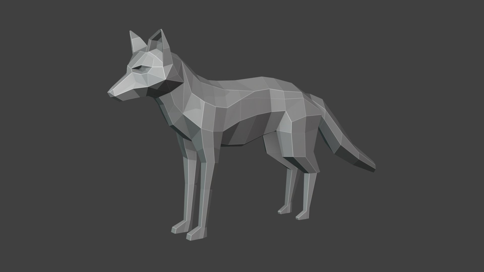 Low Poly Fox Free 3D model_16