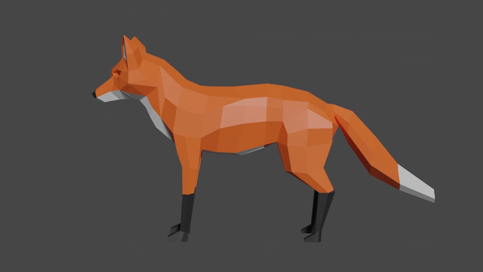 Low Poly Fox Free 3D model_7