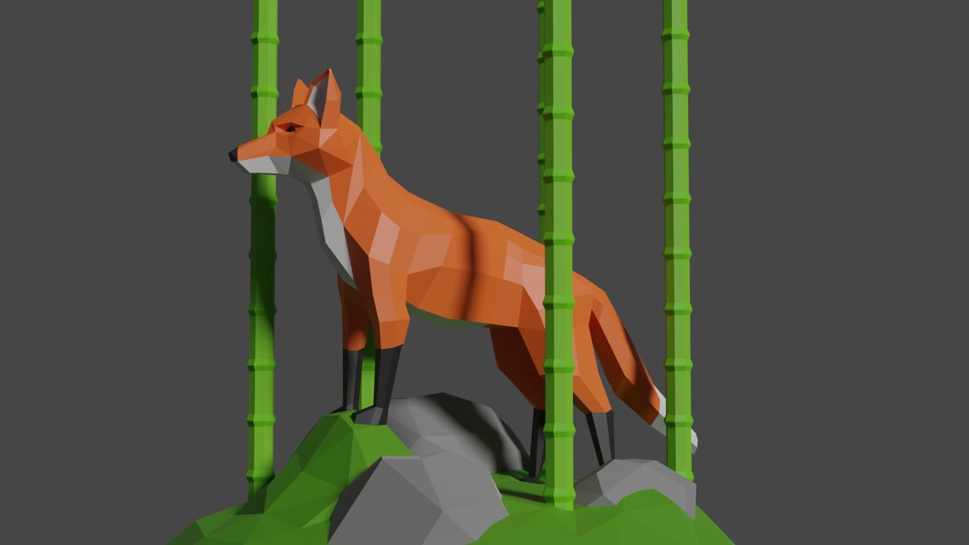 Low Poly Fox Free 3D model_4