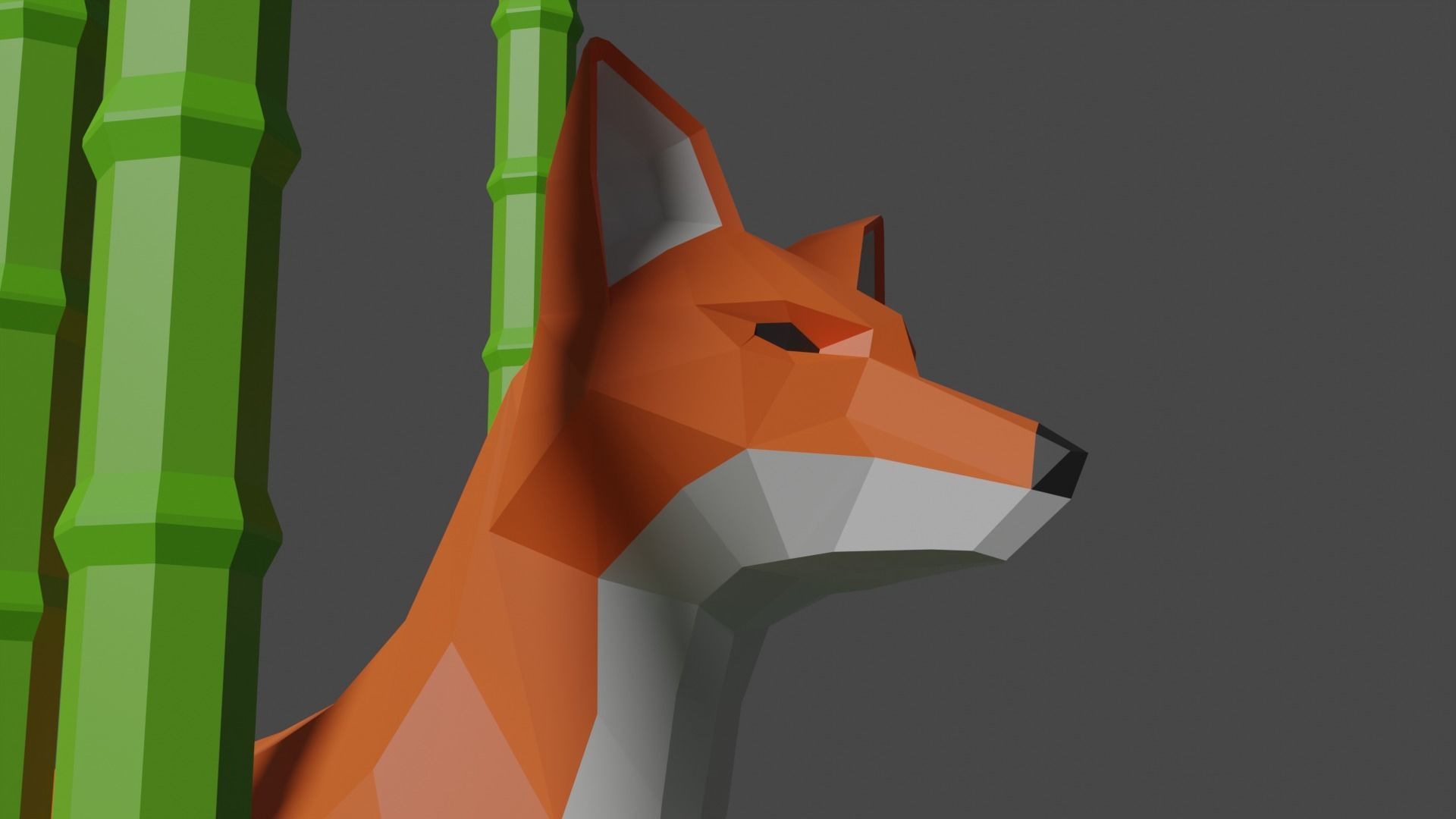 Low Poly Fox Free 3D model_3