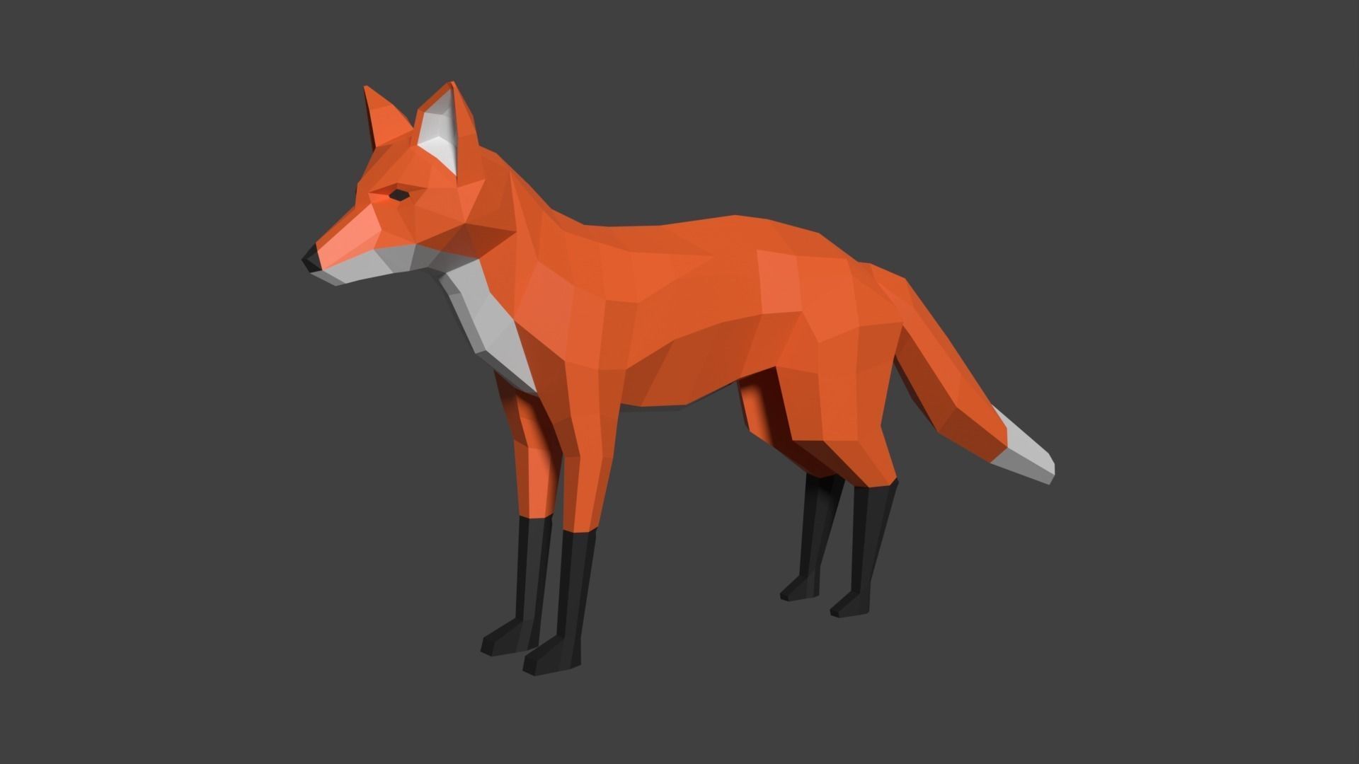 Low Poly Fox Free 3D model_8