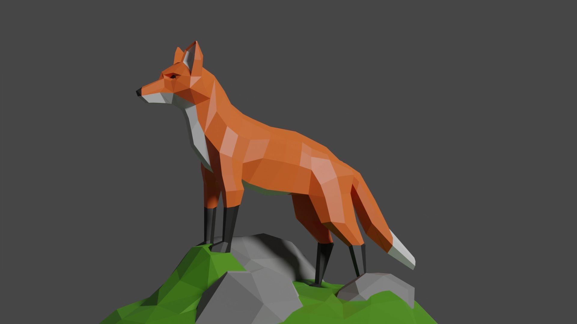 Low Poly Fox Free 3D model_5