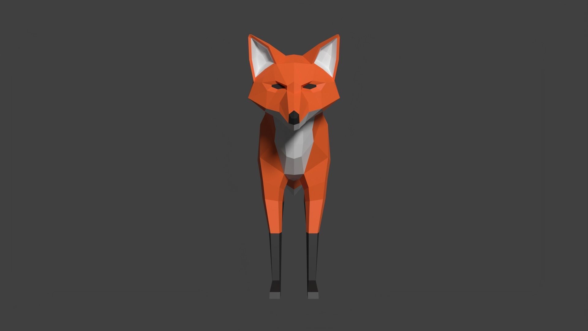 Low Poly Fox Free 3D model_6