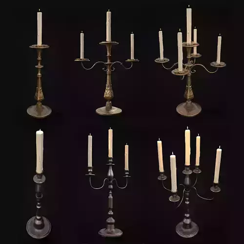 Medieval Lights Mix Four 3D Model Collection Medieval Lights Mix Four 3D Model Collection