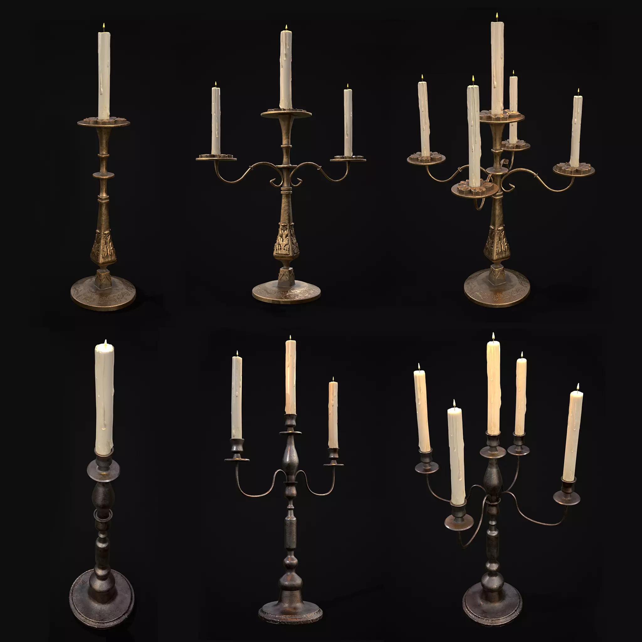 Medieval Lights Mix Four 3D Model Collection_0