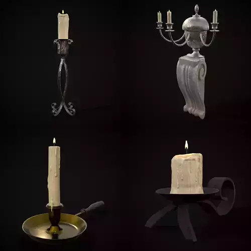 Medieval Lights Mix Five 3D Model Collection