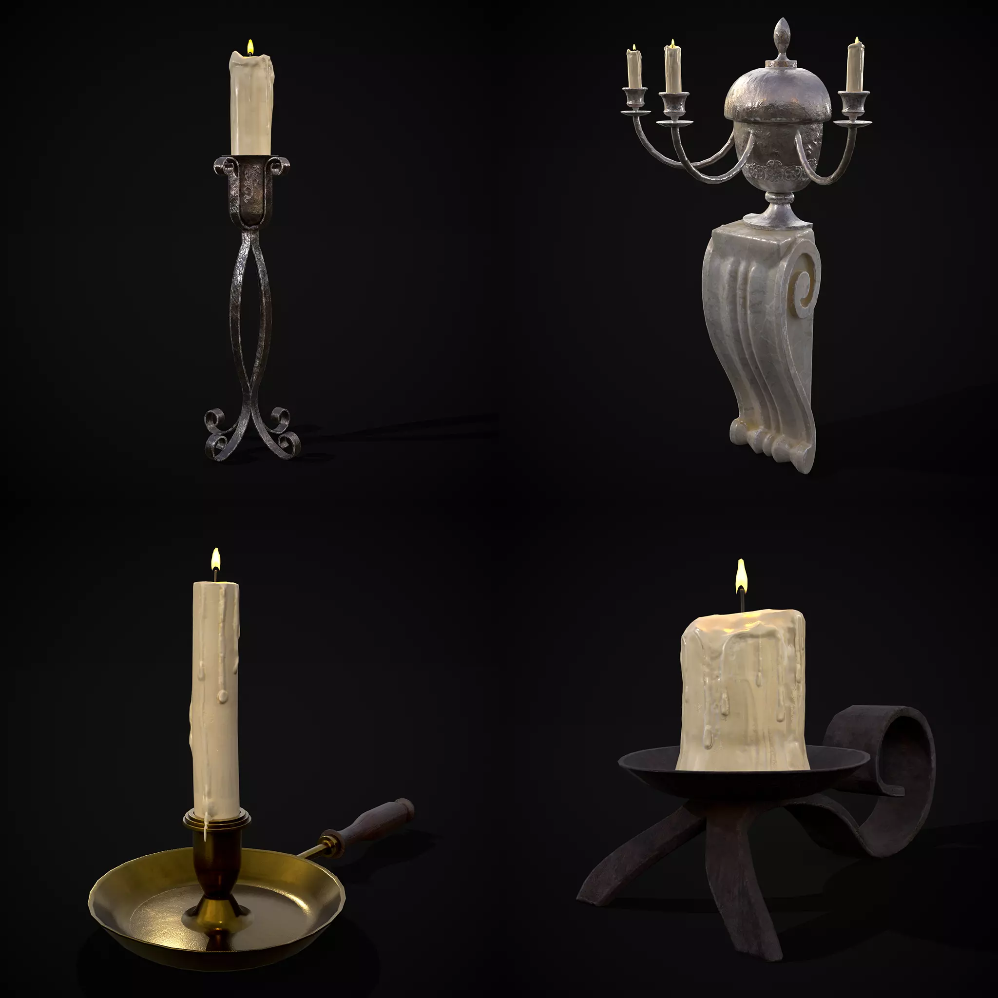 Medieval Lights Mix Five 3D Model Collection_0