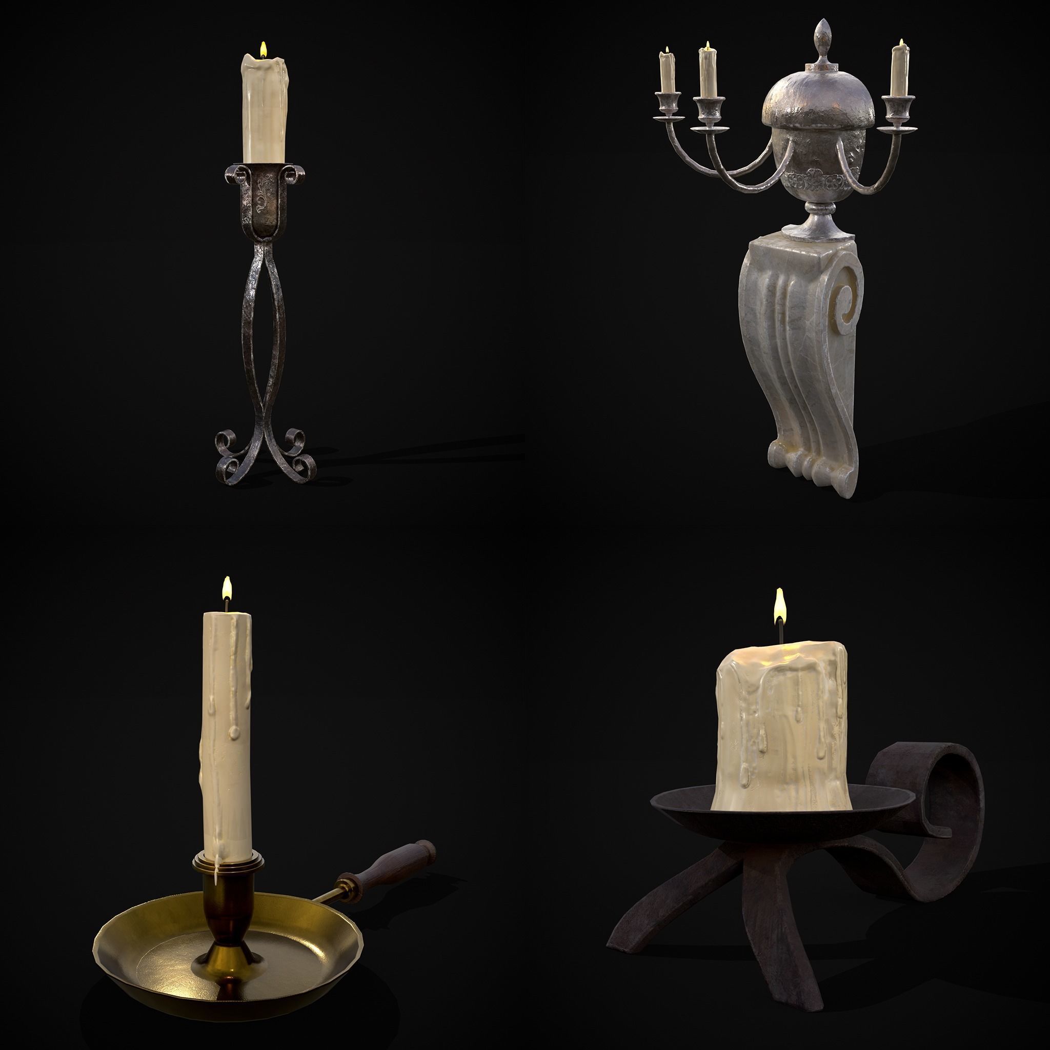 Medieval Lights Mix Five 3D Model Collection_6