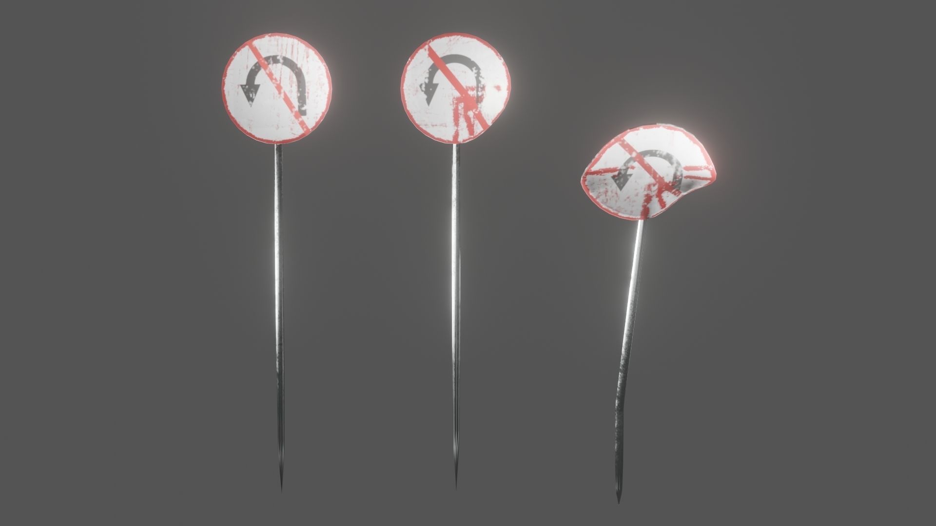 Street Assets 62 Pieces Pack Low-poly 3D model_7