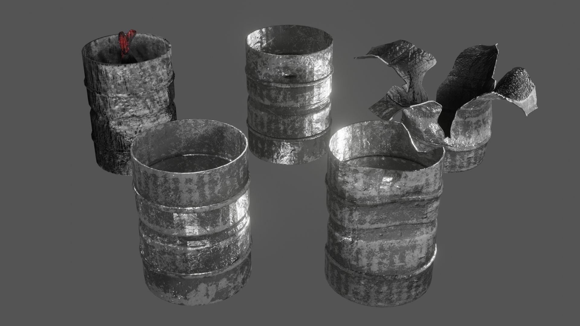 Street Assets 62 Pieces Pack Low-poly 3D model_15