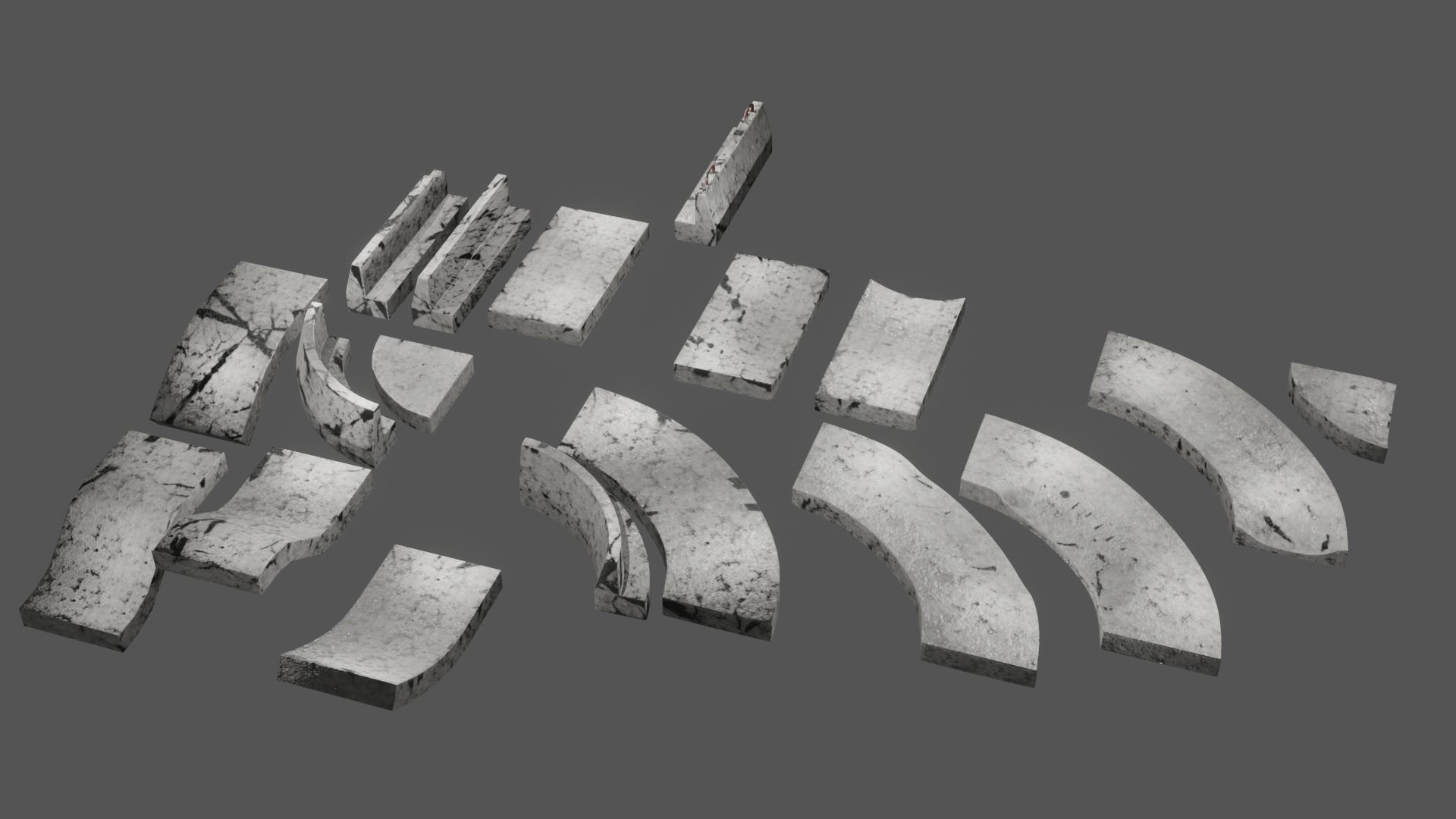 Street Assets 62 Pieces Pack Low-poly 3D model_20