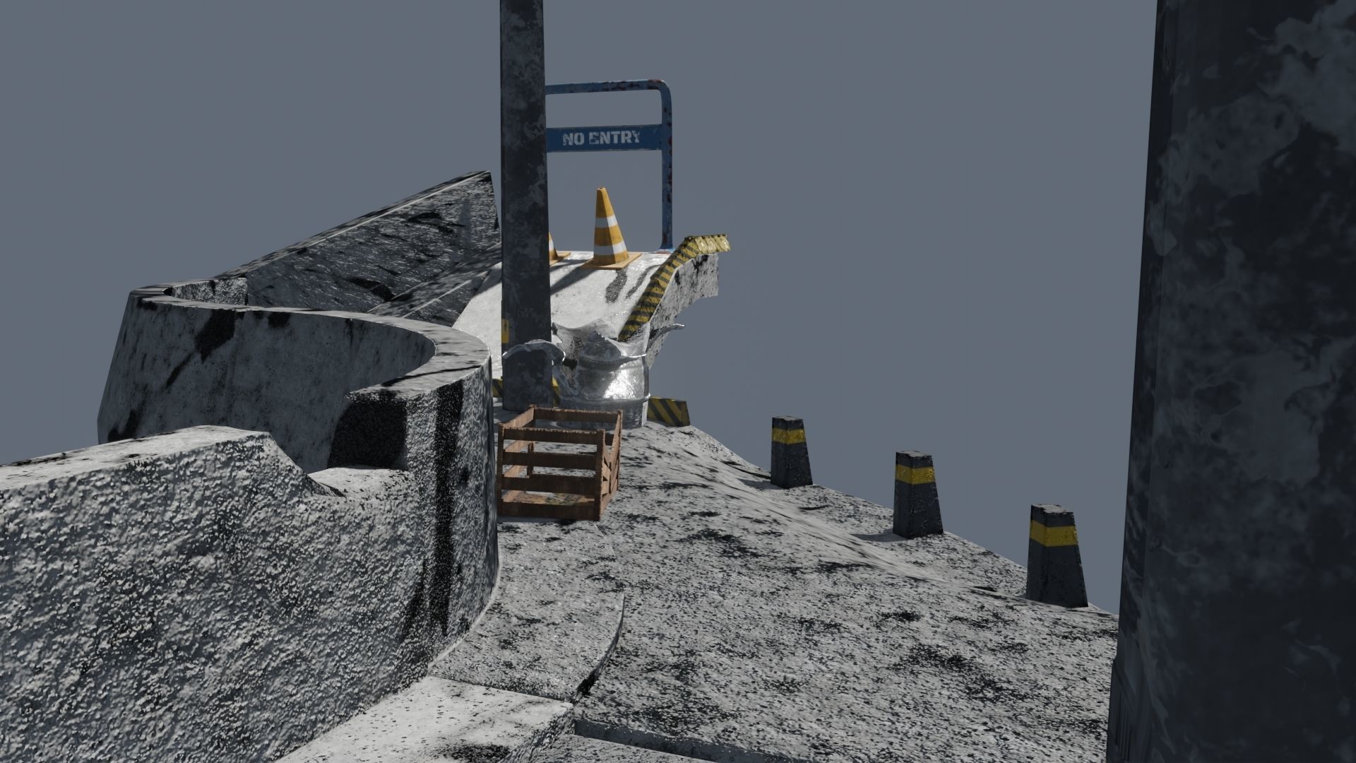 Street Assets 62 Pieces Pack Low-poly 3D model_4