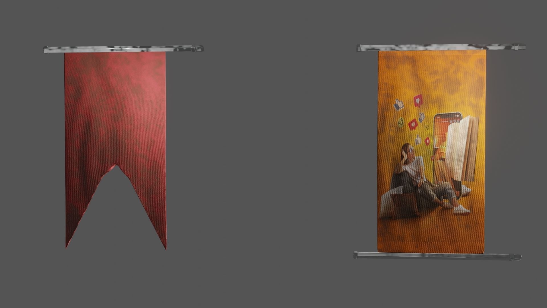 Street Assets 62 Pieces Pack Low-poly 3D model_16